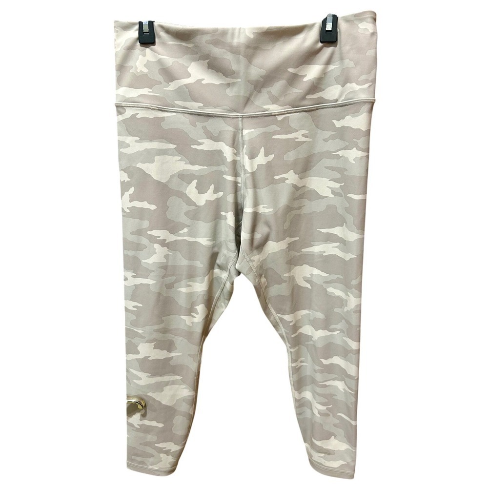 Athleta Elation Camo 7/8 Tight Leggings Taupe Cream High Rise Yoga Pants 1X